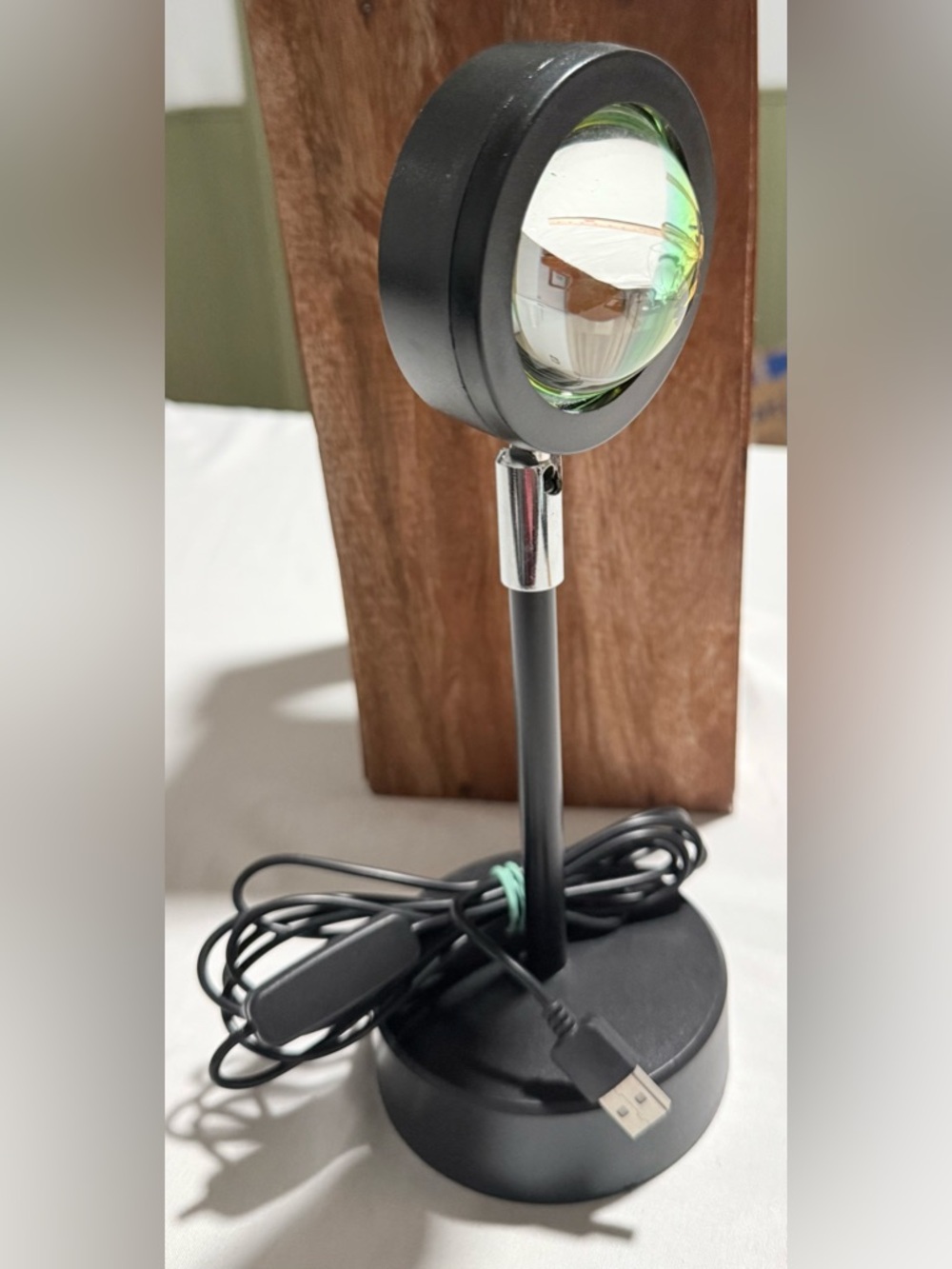 Sunset Lamp Projector Black Base Warm Multicolored Light Rotating Head .